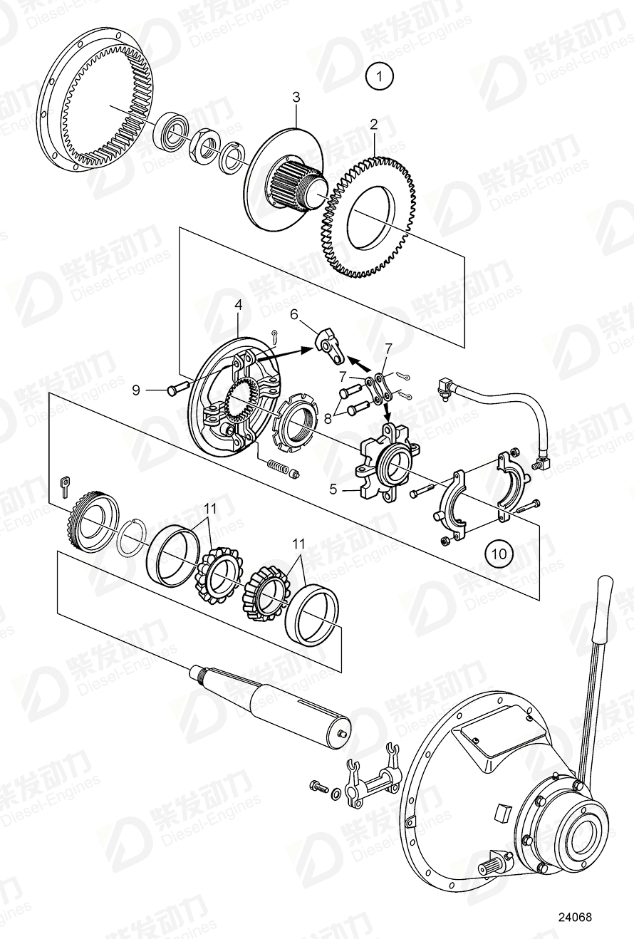 VOLVO Gasket kit, induct+exhaust manifold 3587657 Drawing